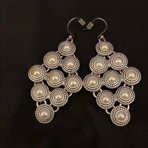 Lucky Brand faux pearl chandelier earrings